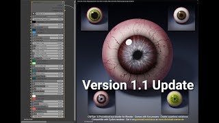 CW Eye Procedural Shader Tree for Blender - Version 1.1 update