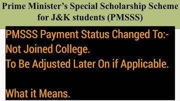 PMSSS PAYMENT STATUS UPDATE/Status Changed To College Not Joined or Will Be Released Later on Etc.