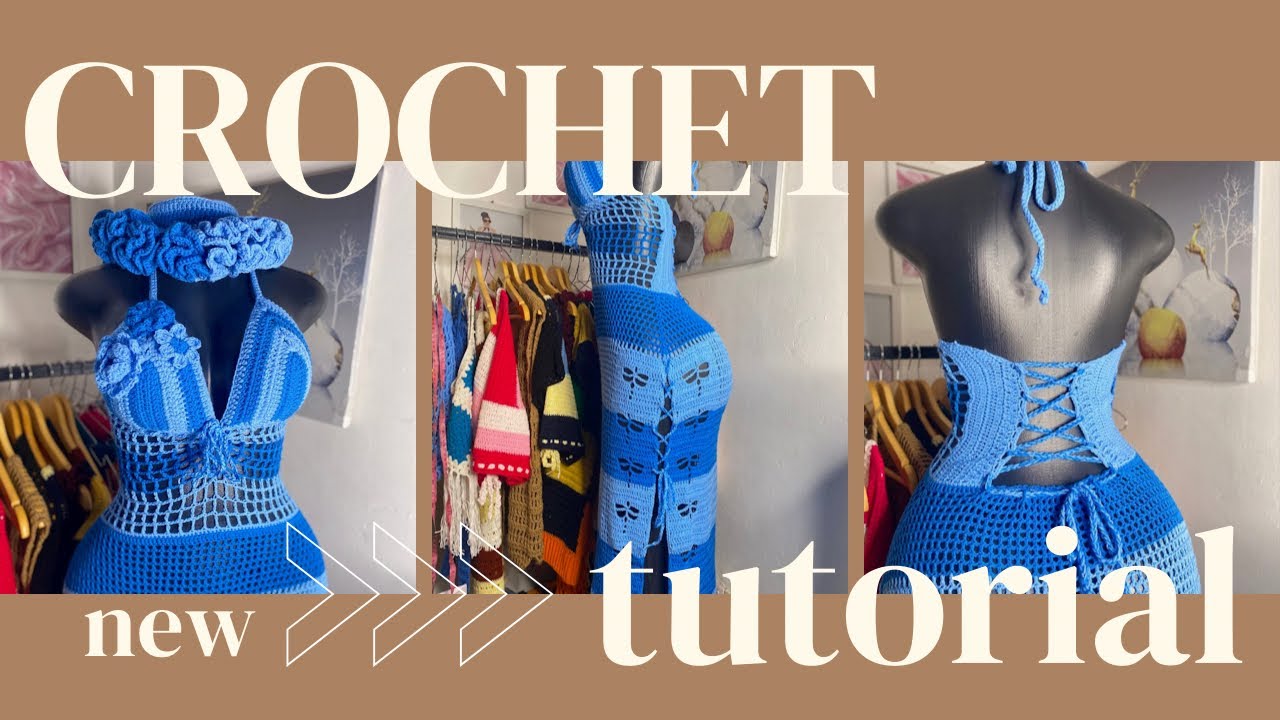 How to crochet a mesh dress with a dragon fly design sleet (part 2)