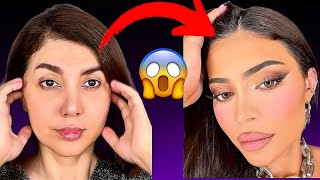 Kylie Jenner Makeup Transformation 😱 Viral Look Without Surgery #makeuptutorial  screenshot 1