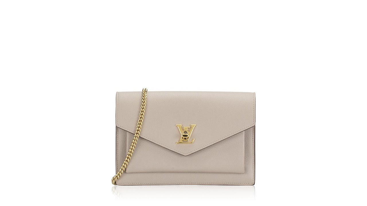 Louis Vuitton Soft Calfskin Mini MyLockme Chain Pochette Greige 