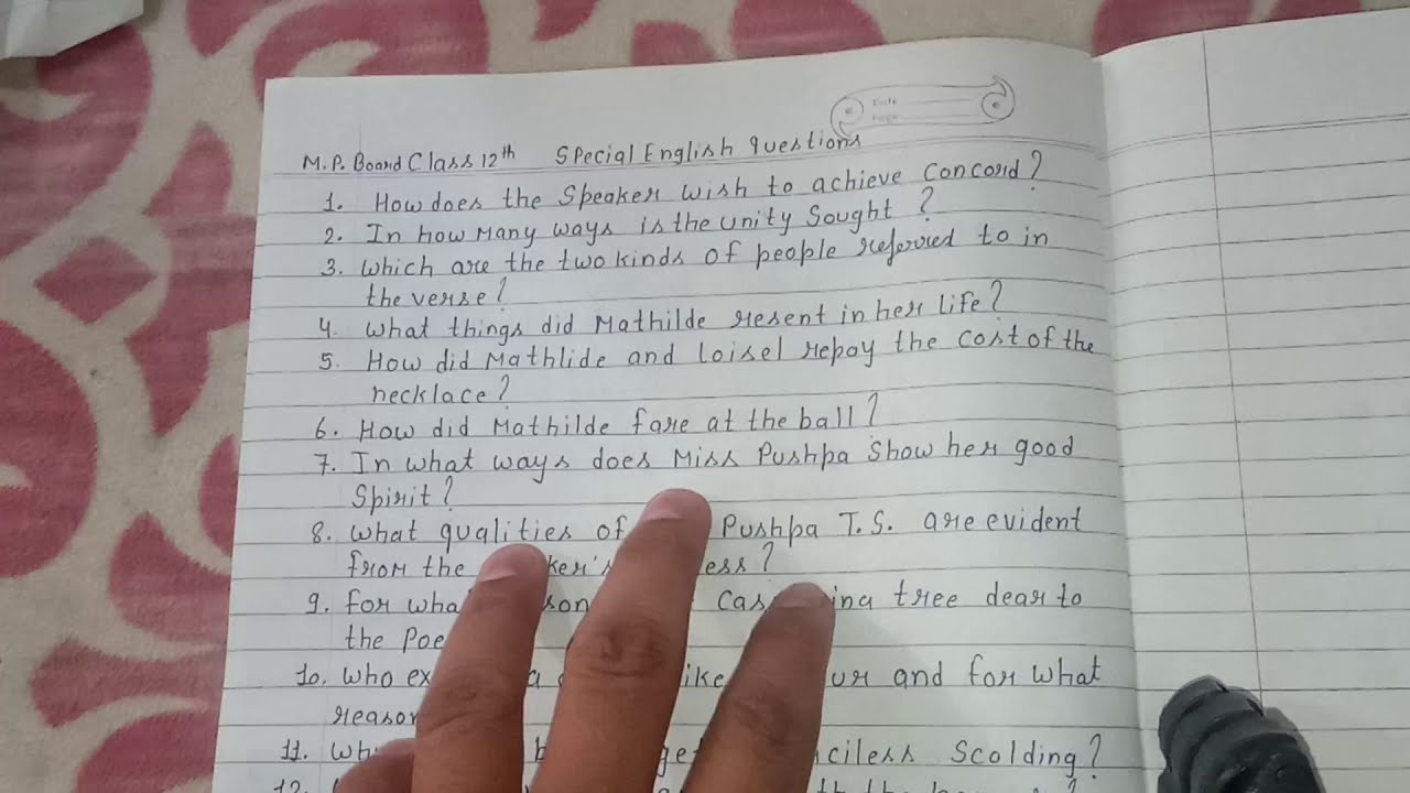 Mp board class 12th  special English questions, most important question 2021 for English medium.