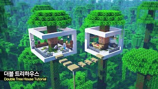 ⛏️ Minecraft Tutorial :: 🌴 Build a Double TreeHouse 🌲