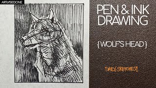 Download Lagu Pen And Ink Drawing Wolfs Head MP3