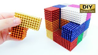 DIY - How To Make a Rainbow Cube From Magnetic Balls (Satisfying) [Magnet ASMR]