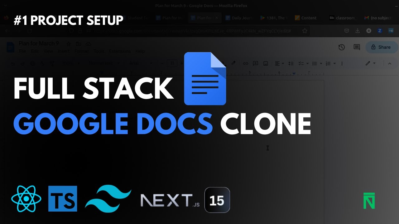 Build A Google Docs Clone w/NextJS 15 | #1 Project Setup - YouTube