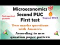 2 PU 1st test important 2 mark questions with answer according to new question paper pattern in Eng