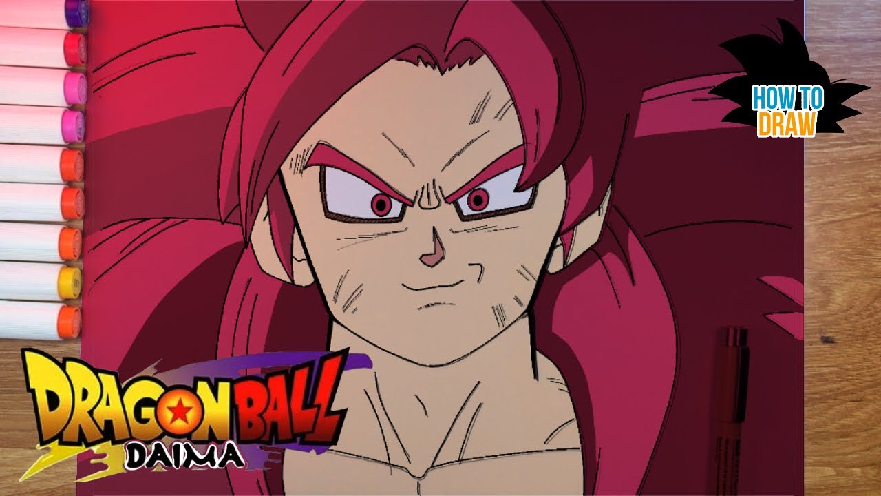 Como Dibujar a GOKU SSJ4 fácil “Dragon Ball DAIMA” Paso a Paso - YouTube