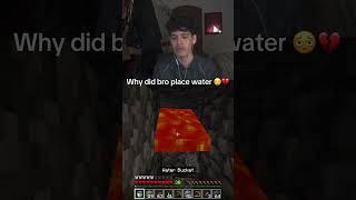 Someone tell bro WATER doesn’t help w/ flowing LAVA #minecraft #minecraftshorts #minecraftmemes #fyp