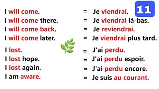 Phrases simples pour apprendre l'anglais facilement | partie 11 |✪✪✪easy sentences to learn french 🌿