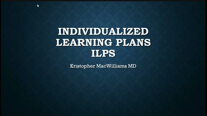 Individualized Learning Plans with Dr. MacWilliams