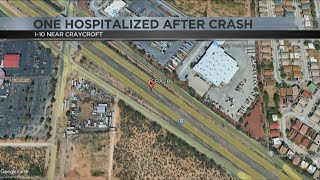 Crash on westbound I-10 leave one person in the hospital