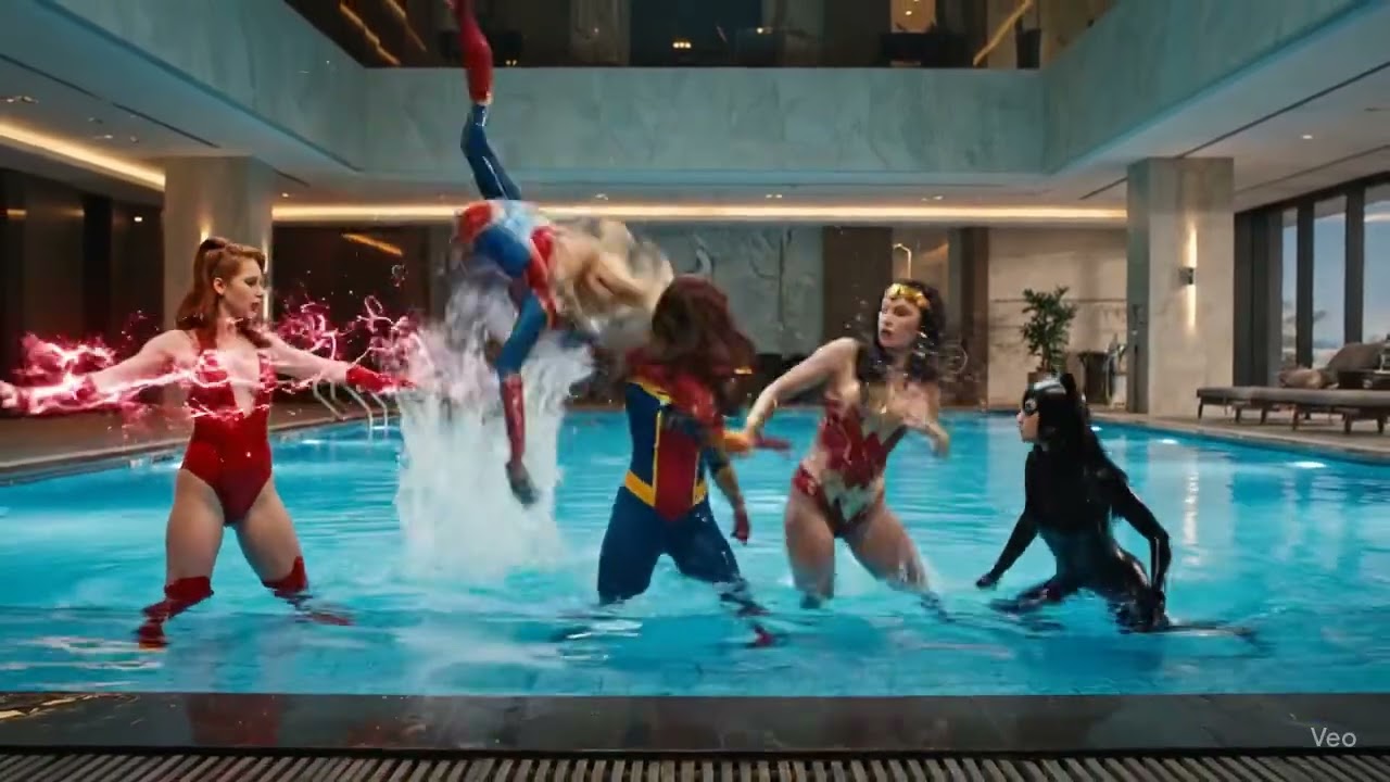 Wanda , captain marvel, spider woman , wonder woman x cat woman