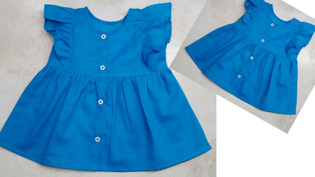 6 Months - 1 Year's Old Beautiful Baby Frock Cutting and Stitching ...