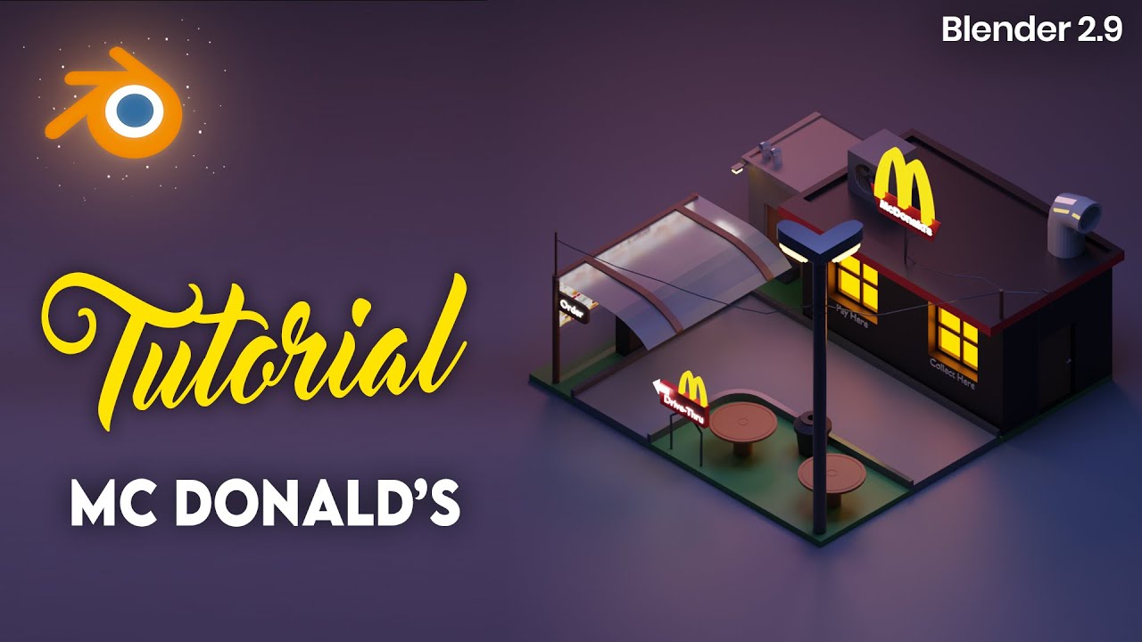 McDonald's in Blender 2.9 3D Modeling Process YouTube