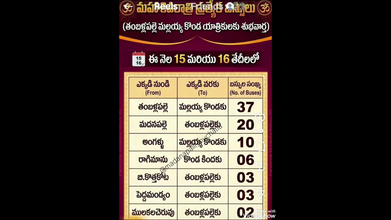 మల్లయ్యకొండకు ఆర్టీసీ బస్సులు 2026 మహాశివరాత్రి