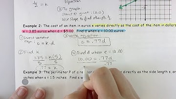 5.1 Variation Equations and Graphing Algebra 2