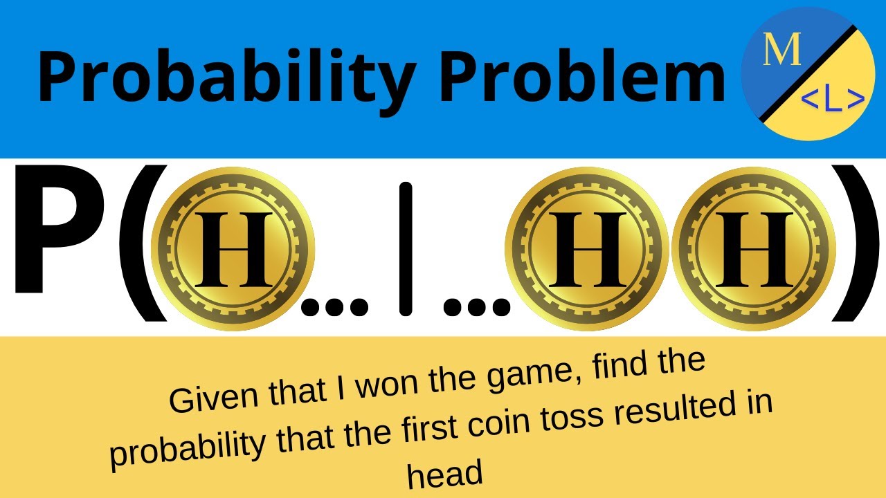 不公平なコイン投げゲーム：勝利した場合の表が出る確率を求める！（ベイズの定理と等比数列を使用） : r/manim