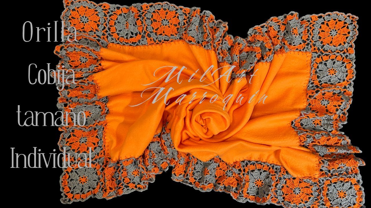 Orilla #32 Motivo en Cuadro Crochet Cobija Tamaño Individual