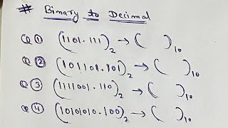 Binary to Decimal Conversion in Hindi Part 3 || Number System 2024 || Best Short Method