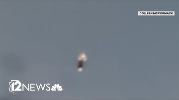 Woman records mystery object falling from the sky