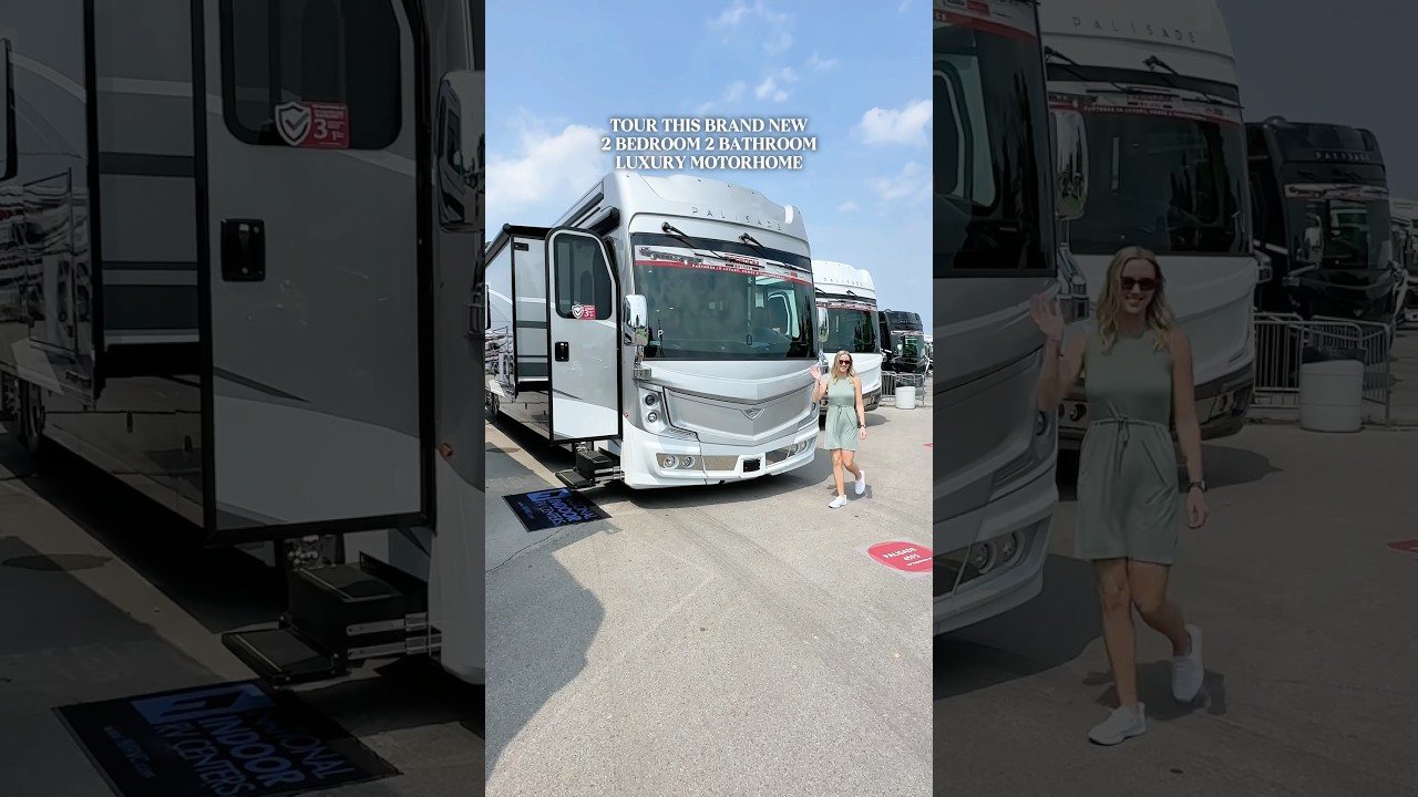 ⁣Luxury motorhome that sleeps 8 people 🤯 Tour this new 2026 Fleetwood Palisade 45FS #rv #campervan