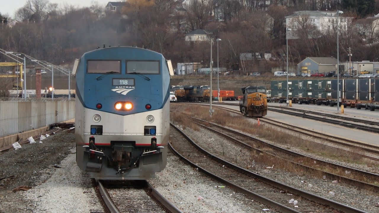 Amtrak P449 arrives and departs Worcester union station 12/27/2023