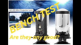 Review and Bench testing Y6 H4 LED Headlight Bulbs with Projector Lens Lamp Conversion Kit from eBay