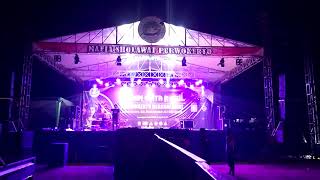 Persiapan lighting panggung,event di Purwokerto