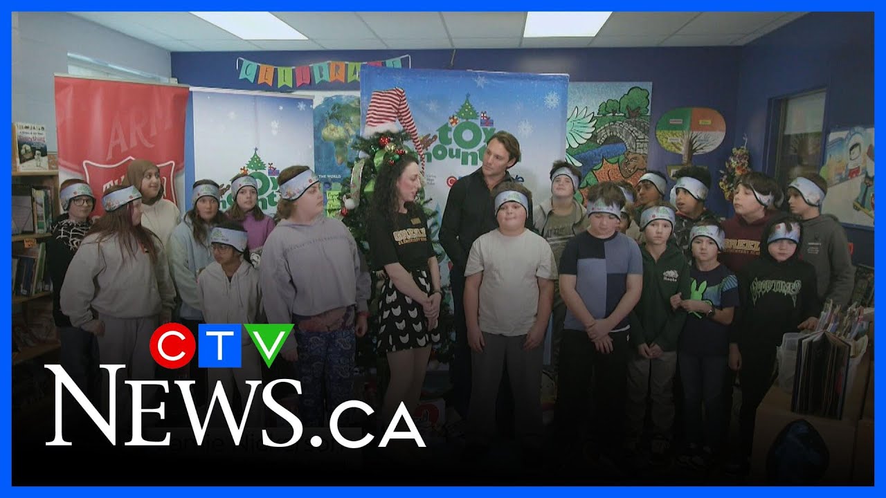 Greely Elementary School builds huge Toy Mountain