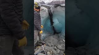 Throwing A Rock Into A Glacier River Matanuska Glacier 