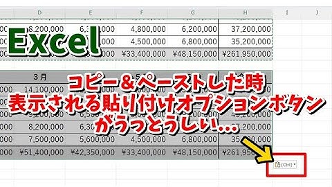 Excelでコピー＆ペーストした時に貼り付けオプションのボタンを表示させなくする方法