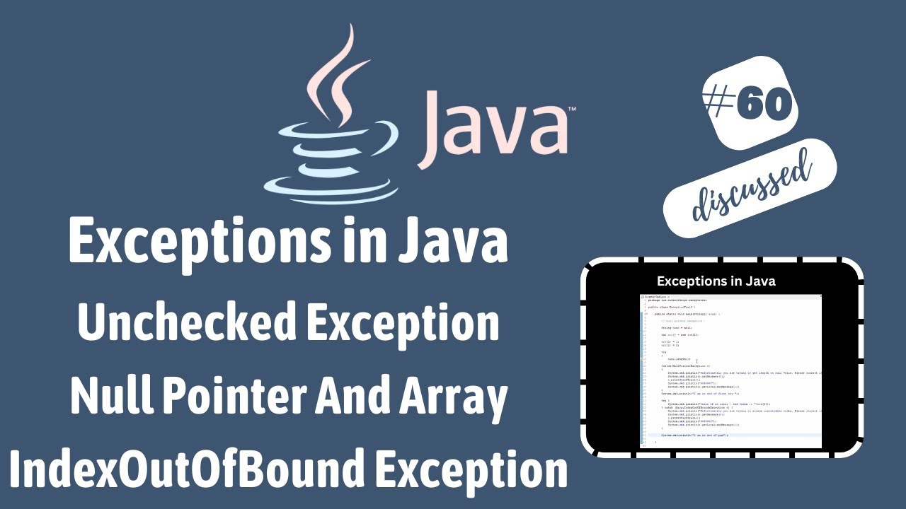 #60 Unchecked Exception in Java / Null Pointer Exception ...