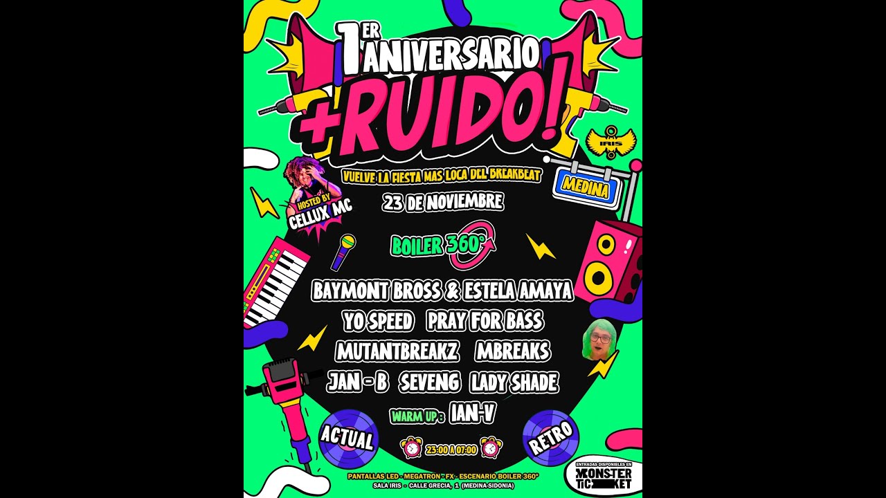Assista a +Ruido! (1er Aniversario) Sesión Break Beat Actual - Sáb 23Nov24 - Sala Iris - Medina Sidonia. Cádiz no YouTube Assista a +Ruido! (1er Aniversario) Sesión Break Beat Actual - Sáb 23Nov24 - Sala Iris - Medina Sidonia. Cádiz no YouTube