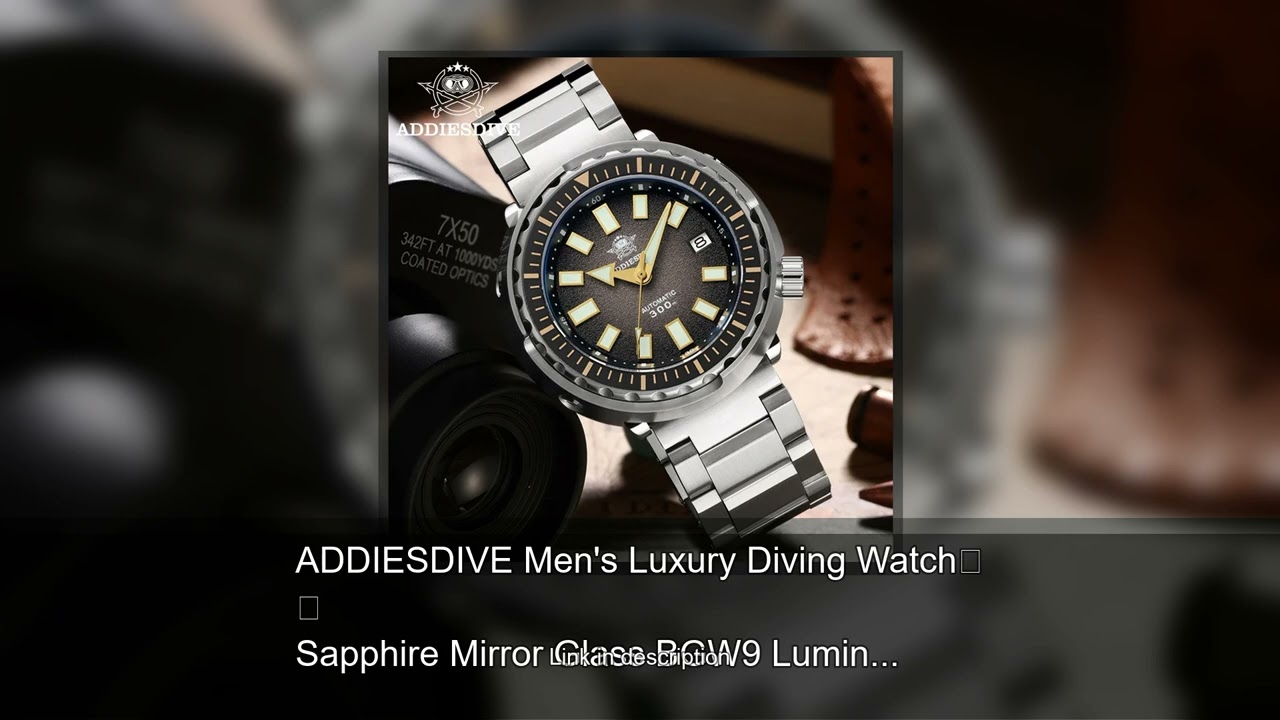 ADDIESDIVE Men's Luxury Diving Watch Sapphire Mirror Glass BGW9 Luminous Mechanical Watch 300m