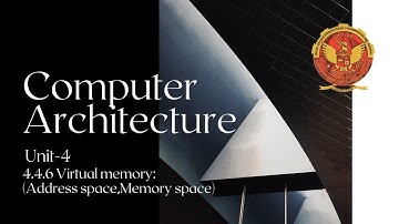 4.4.6  Virtual Memory: (address space, Memory space) | UNIT 4 | IT402 | Computer Architecture | RGPV