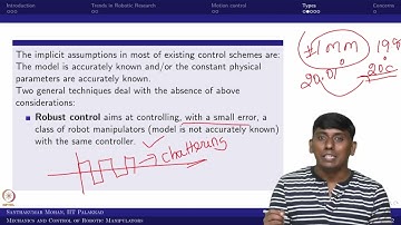 Lec37: Types of robot manipulator control and concerns #CH27SP #swayamprabha