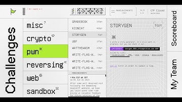 PWN/STORYGEN - Read Writeup Google CTF 2023