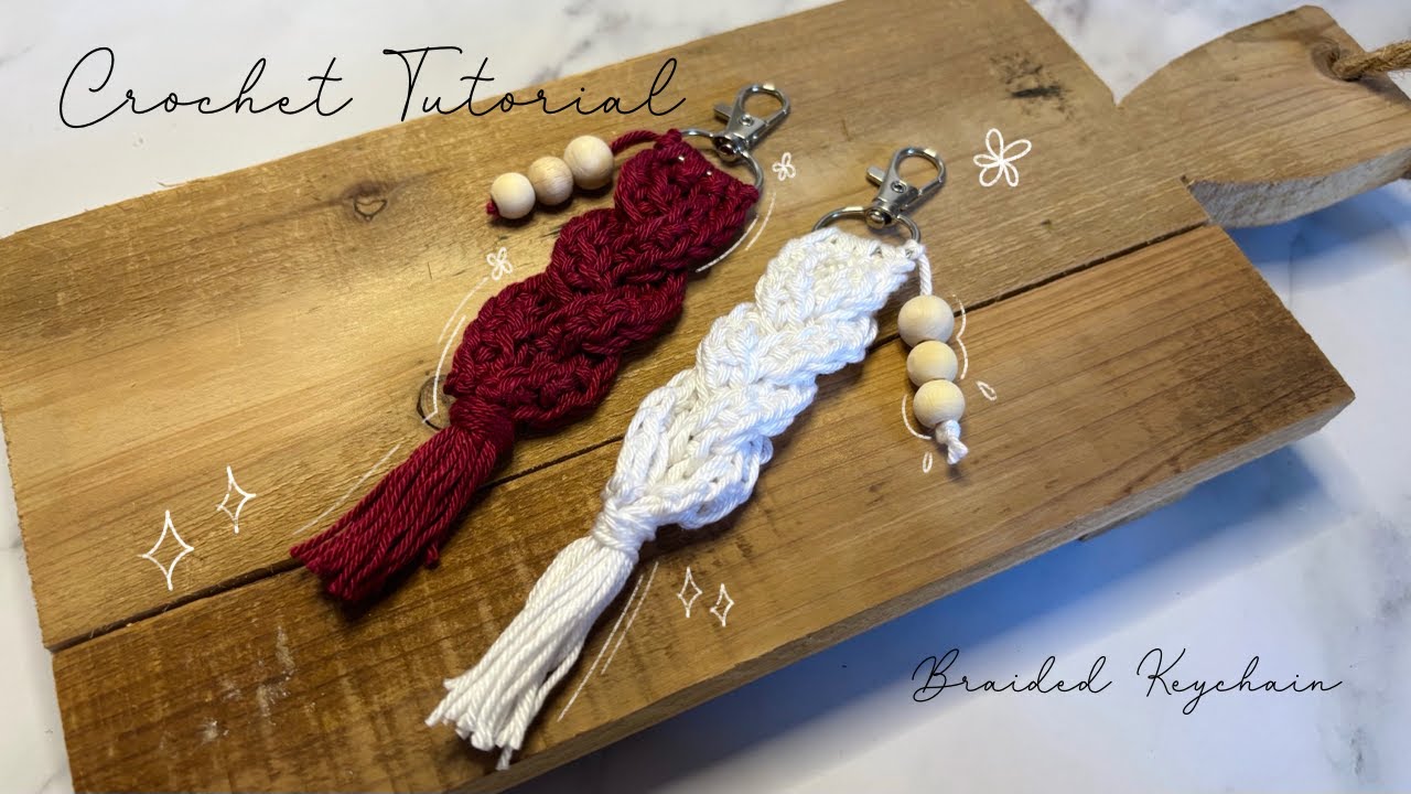 How to crochet a braided keychain II alescreation - YouTube