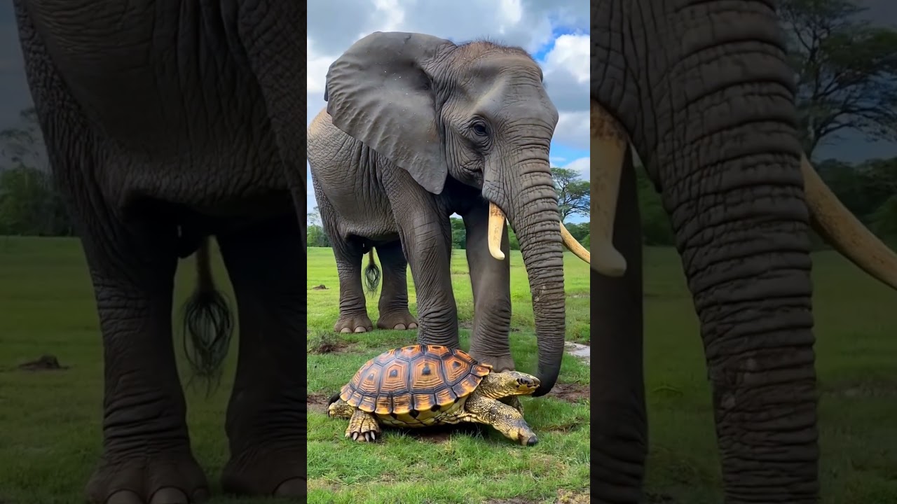 When an Elephant Finds a Turtle This Happens 😳 