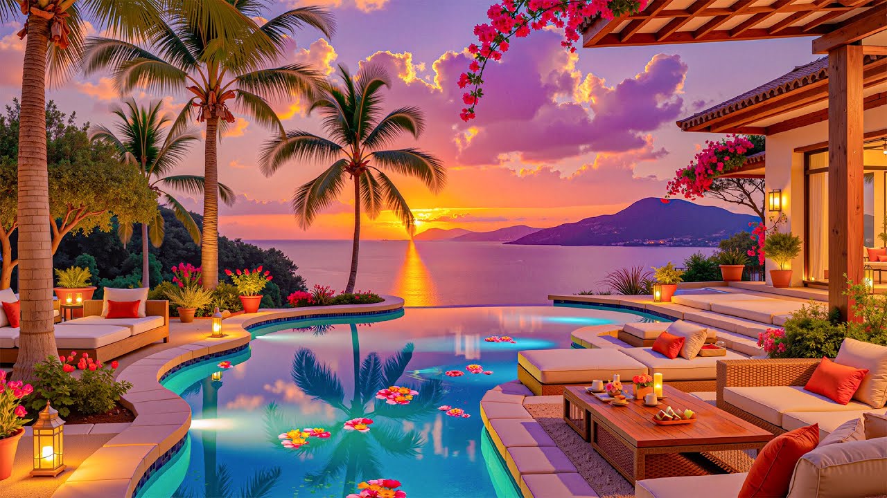 Elegant Bossa Nova Jazz Makes The Coastal Sunset Balcony Space Romantic - Balcony Space & Jazz Music