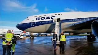 Last flight for BA Boeing 747 G-BYGC, Wales, UK