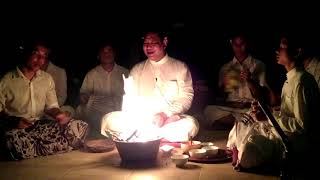 Agus Indra Udayana leads a Hindoo fire ceremony