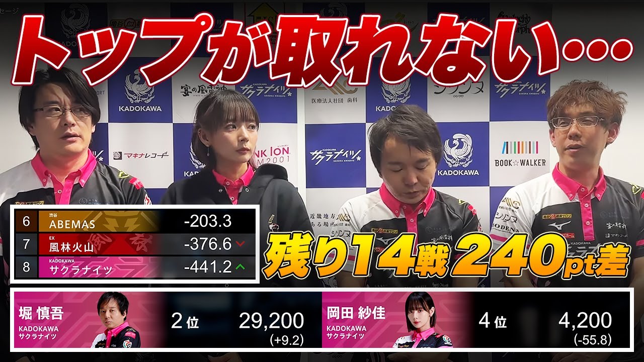 Mリーグ2024-25】岡田紗佳選手『混一色のアガリ / 東放銃』堀慎吾選手