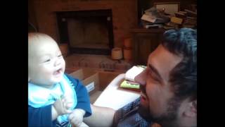 Baby Laughing at dad coughing