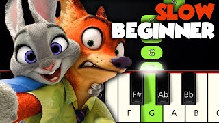 Try Everything - Zootopia (Shakira) | SLOW BEGINNER PIANO TUTORIAL + SHEET MUSIC by Betacustic