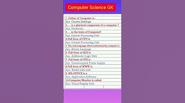 General knowledge questions and answers |Gk computer science #shorts #trending #word #gk