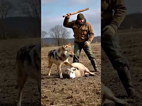 Incredible Moment Brave Farmer Saves Sheep From Wolf Attack Wolf Farmer 