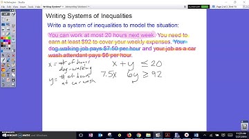 Writing Systems of Inequalities
