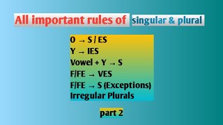 How to Learn Singular and Plural Completely All Singular Plural Rules Explained in English